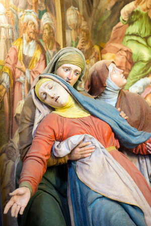 Interior of the Sanctuary of Varallino in Galliate (Novara, Piedmont, Italy), built in 15th century, with works by Dionigi Bussola (1615-1687), sculptor, and Lorenzo Peracino (1710-1789), painterのeditorial素材