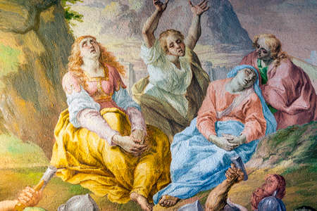 Interior of the Sanctuary of Varallino in Galliate (Novara, Piedmont, Italy), built in 15th century, with works by Dionigi Bussola (1615-1687), sculptor, and Lorenzo Peracino (1710-1789), painterのeditorial素材