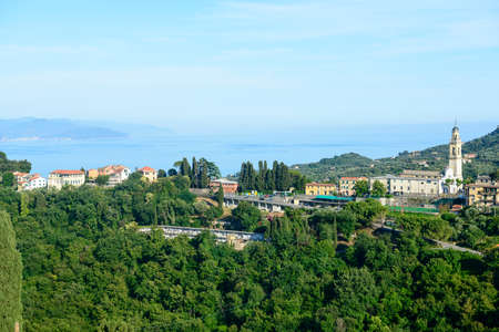 Liguria (Italy), Riviera di Levante, the coast between Genoa and La Spezia at summerの写真素材