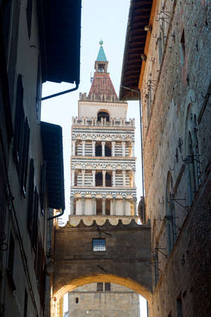 Pistoia (Tuscany, Italy): belfry of the medieval cathedralの写真素材