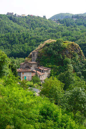 Petrognano (Lucca, Tuscany, Italy), old village in Garfagnana at summerの写真素材