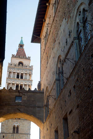 Pistoia (Tuscany, Italy): belfry of the medieval cathedralの写真素材