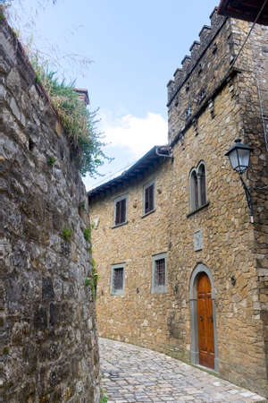Montefioralle (Greve in Chianti, Florence, Tuscany, Italy): medieval villageのeditorial素材