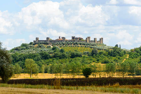 Monteriggioni (Siena, Tuscany, Italy), historic fortificated townのeditorial素材
