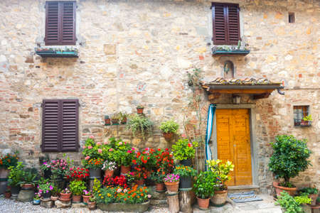 Montefioralle (Greve in Chianti, Florence, Tuscany, Italy): medieval villageの写真素材