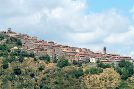 Arcidosso (Grosseto, Tuscany, Italy): panoramic view of the medieval city in the Monte Amiata regionの写真素材