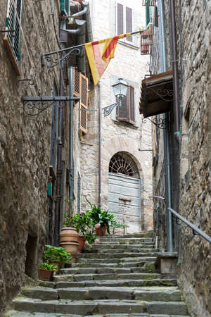 Bolsena (Viterbo, Lazio, Italy): old typical street of the medieval townの写真素材