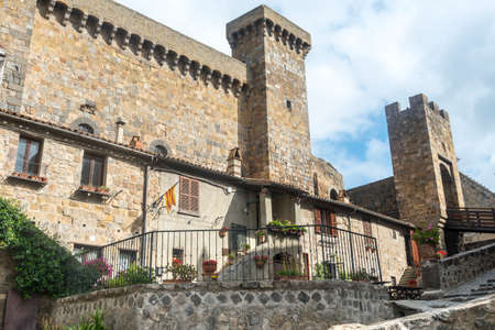 Bolsena (Viterbo, Lazio, Italy): old typical street of the medieval townの写真素材