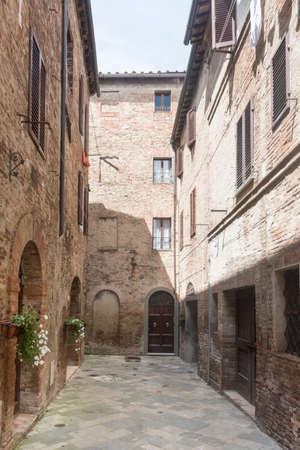 Buonconvento (Siena, Tuscany, Italy), medieval town: outdoorの写真素材