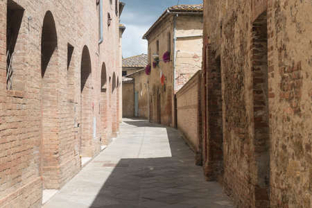 Buonconvento (Siena, Tuscany, Italy), medieval town: outdoorの写真素材