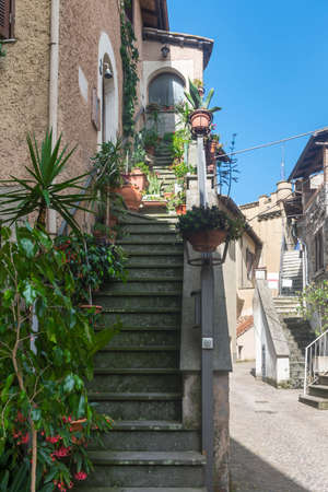 Fabrica di Roma (Viterbo, Lazio, Italy): medieval town, a typical streetの写真素材