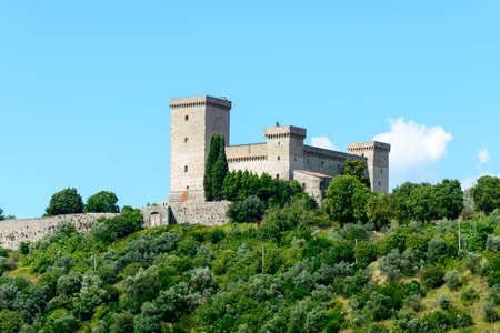 Panoramic view of Narni (Terni, Umbria, Italy), medieval city. The castleのeditorial素材