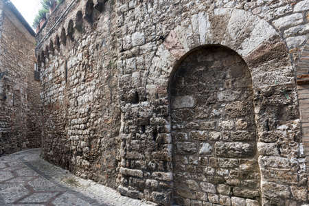 Narni (Terni, Umbria, Italy), medieval city: a typical old streetの写真素材