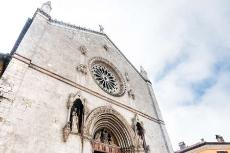 Norcia (Perugia, Umbria, Italy): the cathedral of San Benedetto, medieval churchの写真素材