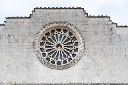 Norcia (Perugia, Umbria, Italy): facade of a medieval church