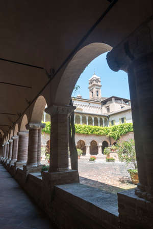 Tolentino (Macerata, Marches, Italy): the cloister of the historic San Nicola churchのeditorial素材