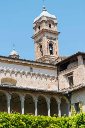 Tolentino (Macerata, Marches, Italy): the cloister of the historic San Nicola churchの写真素材