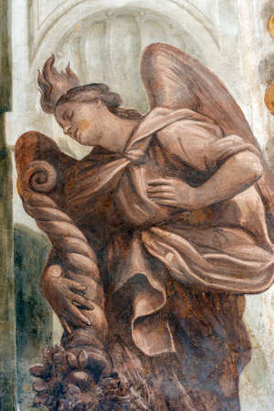Tolentino (Macerata, Marches, Italy): the cloister of the historic San Nicola church: frescoのeditorial素材