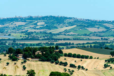 Landscape near Macerata (Marches, Italy) at summerの写真素材