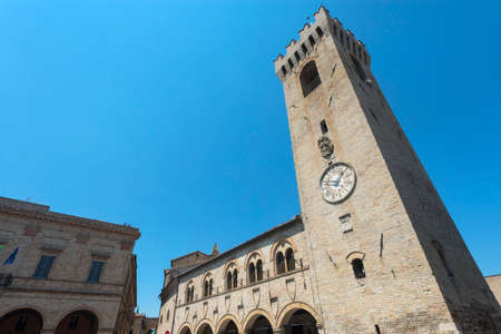 Montelupone (Macerata, Marches, Italy), medieval village at summerの写真素材