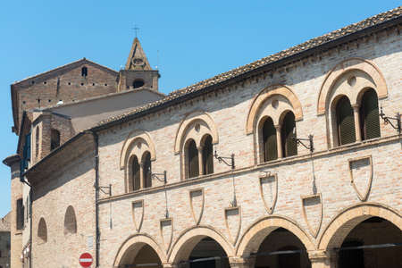 Montelupone (Macerata, Marches, Italy), medieval village at summerのeditorial素材