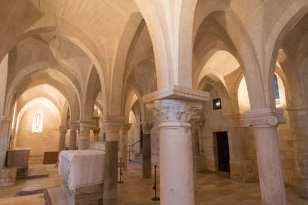 Osimo (Ancona, Marches, Italy): underground crypt of the medieval cathedralのeditorial素材