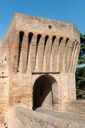 Mondavio (Pesaro Urbino, Marches, Italy): the medieval walls at morningのeditorial素材