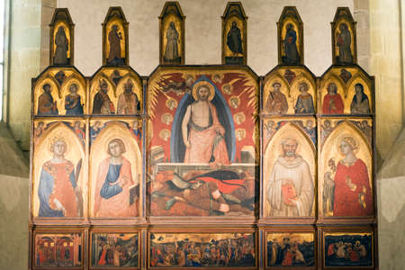 Sansepolcro (Arezzo, Tuscany, Italy): interior of the medieval cathedral: polyptych