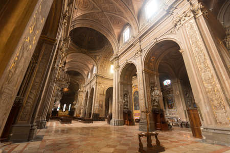 Ferrara (Emilia-Romagna, Italy): interior of the medieval cathedralのeditorial素材