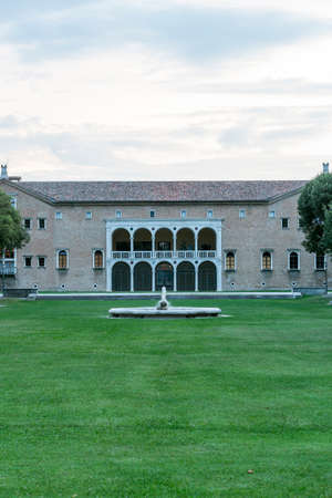 Ravenna (Emilia-Romagna, Italy), historic palace and park at eveningのeditorial素材