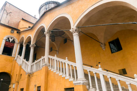 Ferrara (Emilia-Romagna, Italy): historic palace with staircaseのeditorial素材