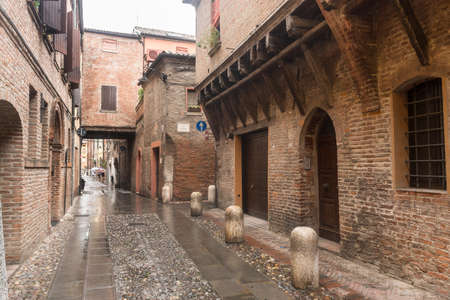 Ferrara (Emilia-Romagna, Italy): typical street in the medieval quarterの写真素材
