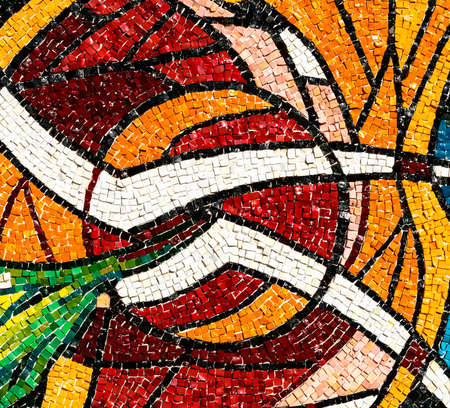 Canonica al Lambro (Monza e Brianza, Lombardy, Italy): historic church exterior, detail of mosaic on a facadeのeditorial素材