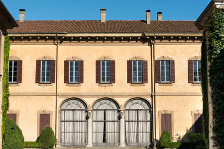 Canonica al Lambro (Monza e Brianza, Lombardy, Italy): the historic Villa Taverna, facadeのeditorial素材