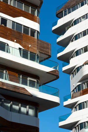 Citylife, modern residential buildings in Milan (Lombardy, Italy)の写真素材