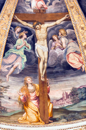 Milan (Lombardy, Italy): the historic church named Certosa di Garegnano, interiorのeditorial素材