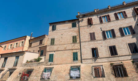 Macerata (Marches, Italy): historic buildings at morningのeditorial素材
