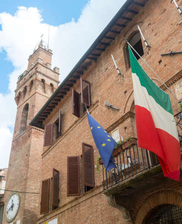 Buonconvento (Siena, Tuscany, Italy), medieval town: outdoorの写真素材