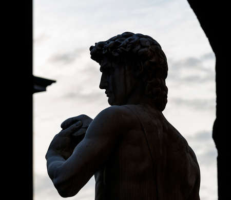 Florence (Firenze, Tuscany, Italy): statue of David di Donatello in Piazza della Signoriaのeditorial素材