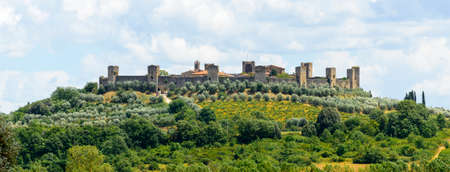 Monteriggioni (Siena, Tuscany, Italy), historic fortificated townの写真素材
