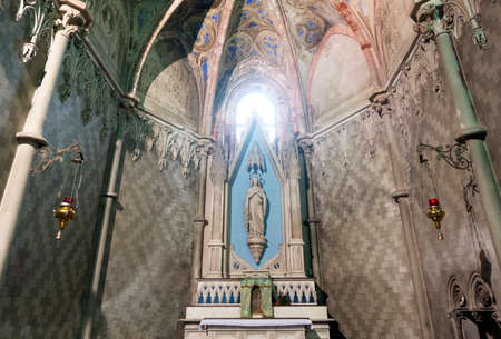 Vercelli (Piedmont, Italy): interior of the Sant'Andrea church, of medieval era. Chapel.のeditorial素材