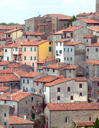 Arcidosso (Grosseto, Tuscany, Italy): panoramic view of the medieval city in the Monte Amiata regionの写真素材
