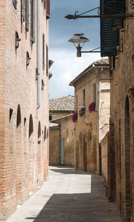 Buonconvento (Siena, Tuscany, Italy), medieval town: outdoorの写真素材