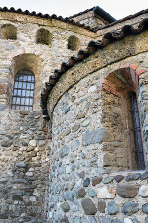 Agliate Brianza (Monza, Lombardy, Italy): exterior of the medieval church and baptistery, in Romanesque style, built in the 10th centuryの写真素材