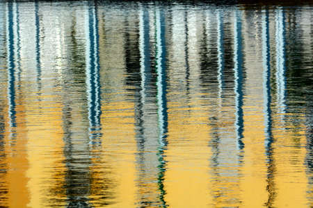 Milan (Lombardy, Italy), reflections in the water of the Darsenaの写真素材