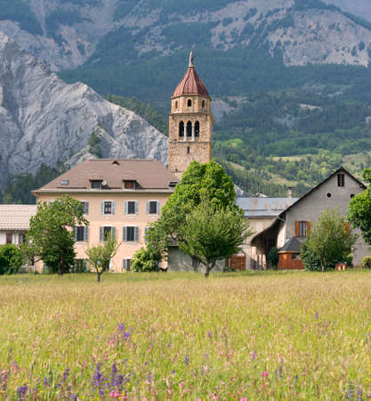 Faucon-de-Barcelonnette (Provence-Alpes-Cote-d'Azur, France), old village in the French Alpsのeditorial素材