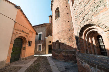 Pavia (Lombardy, Italy), apse of the medieval church of San Teodoro, built in 12th centuryの写真素材