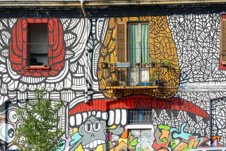 Milan (Lombardy, Italy), old buildings at the Darsenaの写真素材