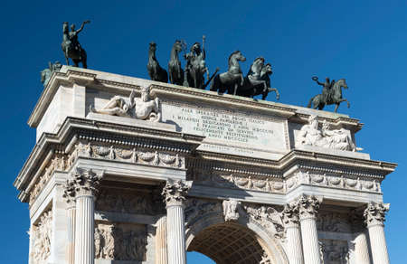 Milan (Lombardy, Italy): historic arch known as Arco della Pace, built at the end of 18th century