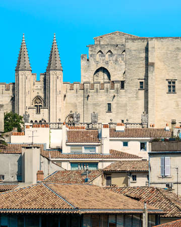 Avignon (Vaucluse, Provence-Alpes-Cote d'Azur, France): the medieval city and its wallsのeditorial素材